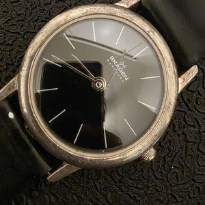 RARE VINTAGE Skagen SAPPHIRE Black and Gold Watch